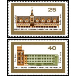 2 عدد  تمبر هشتصدمین سالگرد لایپزیگ - جمهوری دموکراتیک آلمان 1965