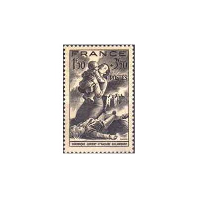 1 عدد تمبر خیریه - صندوق امداد ملی - فرانسه 1943