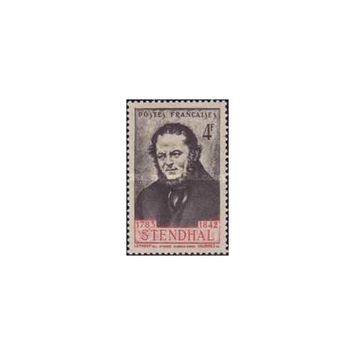 1 عدد  تمبر یادبود بیله هانری (استاندال) - نویسنده - فرانسه 1942