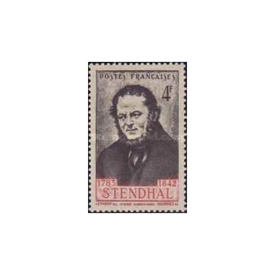 1 عدد  تمبر یادبود بیله هانری (استاندال) - نویسنده - فرانسه 1942