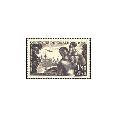 1 عدد  تمبر خیریه - دو هفته امپراتوری - فرانسه 1942
