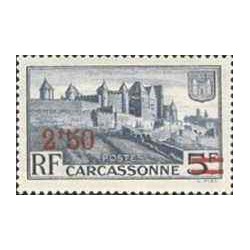 1 عدد  تمبر سری پستی - اضافه بار کارکاسون - سورشارژ - فرانسه 1940