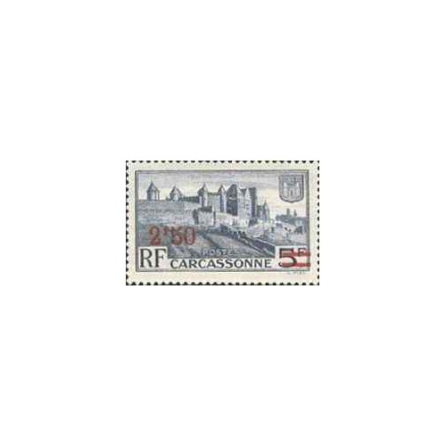 1 عدد  تمبر سری پستی - اضافه بار کارکاسون - سورشارژ - فرانسه 1940