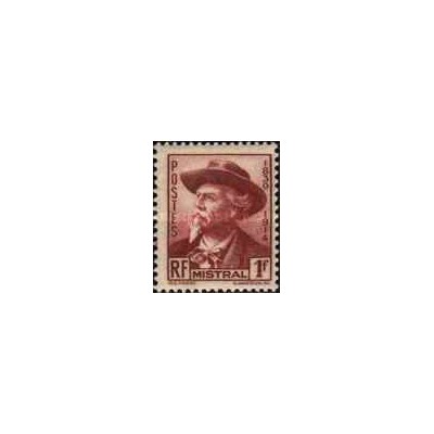 1 عدد  تمبر  میسترال شاعر  - فرانسه 1941