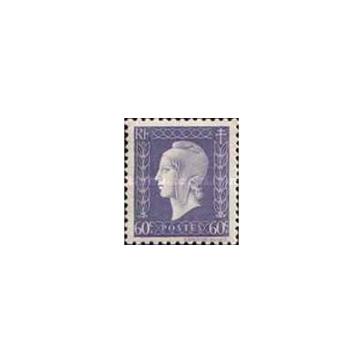 1 عدد  تمبر سری پستی - 60 سنت - فرانسه 1945