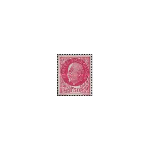 1 عدد تمبر سری پستی - مارشال پتین - 1.5 فرانک - فرانسه 1941 1 عدد تمبر سری پستی - مارشال پتین - 1.5 فرانک - فرانسه 1941
