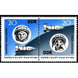 2 عدد  تمبر فضا - وستوک 5 و 6 - جمهوری دموکراتیک آلمان 1963