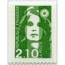 1 عدد  تمبر سری پستی - .2.10 - Marianne - قیمت های جدید - فرانسه 1990