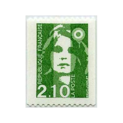 1 عدد  تمبر سری پستی - .2.10 - Marianne - قیمت های جدید - فرانسه 1990