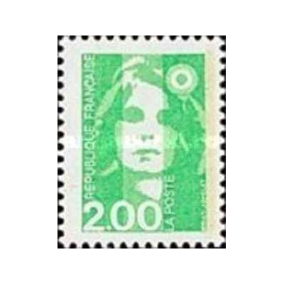 1 عدد  تمبر سری پستی - 2.0 - Marianne - قیمت های جدید - فرانسه 1990