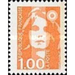 1 عدد  تمبر سری پستی - 1.0 - Marianne - قیمت های جدید - فرانسه 1990