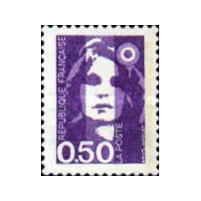 1 عدد  تمبر سری پستی -0.50 - Marianne - قیمت های جدید - فرانسه 1990