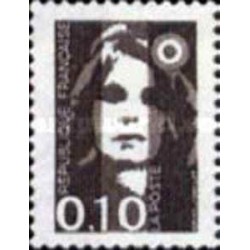 1 عدد  تمبر سری پستی -0.10 - Marianne - قیمت های جدید - فرانسه 1990