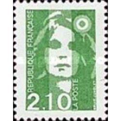 1 عدد  تمبر سری پستی -2.10 - Marianne - قیمت های جدید - فرانسه 1990