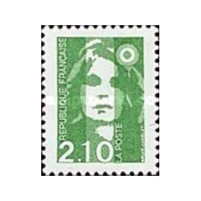 1 عدد  تمبر سری پستی -2.10 - Marianne - قیمت های جدید - فرانسه 1990