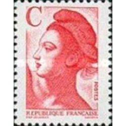1 عدد  تمبر سری پستی - C قرمز - Liberty - قیمت های جدید - فرانسه 1990