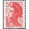 1 عدد  تمبر سری پستی - 2.10 - Liberty - قیمت های جدید - فرانسه 1984