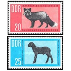 2 عدد  تمبر حراج بین المللی خز در لایپزیگ - جمهوری دموکراتیک آلمان 1963