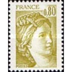 1 عدد  تمبر سری پستی - 0.80- فرانسه 1978