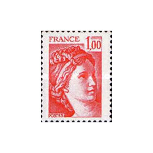 1 عدد  تمبر سری پستی - 1- فرانسه 1977