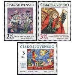 3 عدد  تمبر سی امین سالگرد گالری ملی اسلواکی، براتیسلاوا - تابلو - چک اسلواکی 1978 قیمت 5.7 دلار