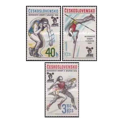 3 عدد  تمبر ورزشی - دو میدانی ، پرتاب وزنه ، پرش ارتفاع - چک اسلواکی 1978