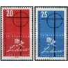 2 عدد  تمبر بیستمین سالگرد تخریب لیدیسه - جمهوری دموکراتیک آلمان 1962