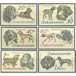 6 عدد  تمبر  پنجاهمین سالگرد تشکیل سازمان شکار چکسلواکی - سگ های شکاری - چک اسلواکی 1973 قیمت 6.7 دلار