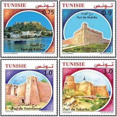 4 عدد تمبر قلعه های تونس - تونس 2021 قیمت 6.5 دلار