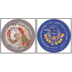 2 عدد تمبر EUROMED - جواهرات سنتی مدیترانه ای - تونس 2021 قیمت 5.7 دلار