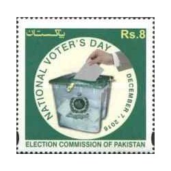 1 عدد تمبر روز ملی رای دهندگان - پاکستان 2016