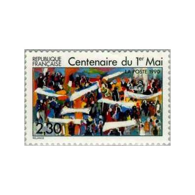 1 عدد تمبر صدمین سال روز آزادی - فرانسه 1990