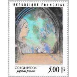1 عدد تمبر تابلو نقاشی اثر  اودیلون ردون - فرانسه 1990