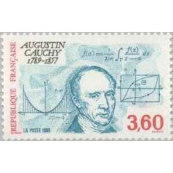 1 عدد تمبر دویستمین سالگرد تولد آگوستین کوشی - ریاضیدان - فرانسه 1989