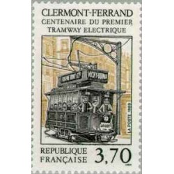 1 عدد تمبر صدمین سالگرد تراموای برقی کلرمون-فران - فرانسه 1989