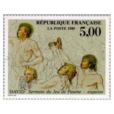 1 عدد تمبر تابلو نقاشی اثر جی ال دیوید - فرانسه 1989
