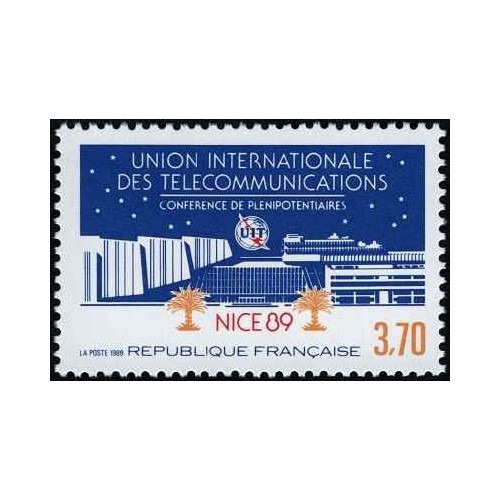 1 عدد تمبر کنفرانس بین المللی اتحادیه ارتباطات راه دور - UIT - نیس - فرانسه 1989