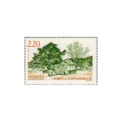 1 عدد تمبر جنگل فونتنبلو - فرانسه 1989