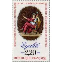1 عدد تمبر دویستمین سالگرد انقلاب فرانسه - برابری - فرانسه 1989