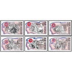 6 عدد تمبر دویستمین سالگرد انقلاب فرانسه - فرانسه 1989 قیمت 6.9 دلار