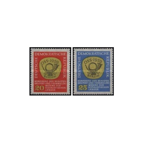 2 عدد  تمبر کنفرانس پست اروپای شرقی - جمهوری دموکراتیک آلمان 1959