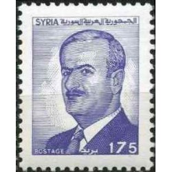 1 عدد  تمبر سری پستی - یادبود رئیس جمهور حافظ اسد - 175 - سوریه 1988