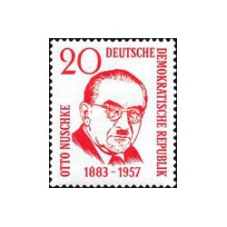 1 عدد  تمبر  اولین سالگرد درگذشت اتو نوشکس  - سیاستمدار - جمهوری دموکراتیک آلمان 1958