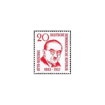 1 عدد  تمبر  اولین سالگرد درگذشت اتو نوشکس  - سیاستمدار - جمهوری دموکراتیک آلمان 1958
