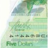 اسکناس پلیمر 5 دلار - تصویر ملکه الیزابت دوم - کارائیب شرقی 2021