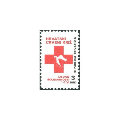 1 عدد  تمبر هفته همبستگی - کرواسی 1992