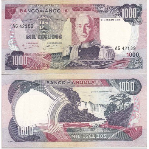 اسکناس 1000 اسکودو - آنگولا 1972 کیفیت VF اسکناس 1000 اسکودو - آنگولا 1972 کیفیت VF