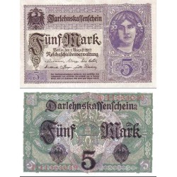 اسکناس 5 مارک - رایش بانک -رایش آلمان 1917 -  سریال 8 رقمی