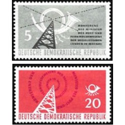 2 عدد  تمبر کنفرانس پست در مسکو - جمهوری دموکراتیک آلمان 1958