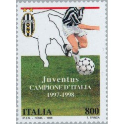 1 عدد تمبر قهرمان ملی فوتبال - یوونتوس - ایتالیا 1998